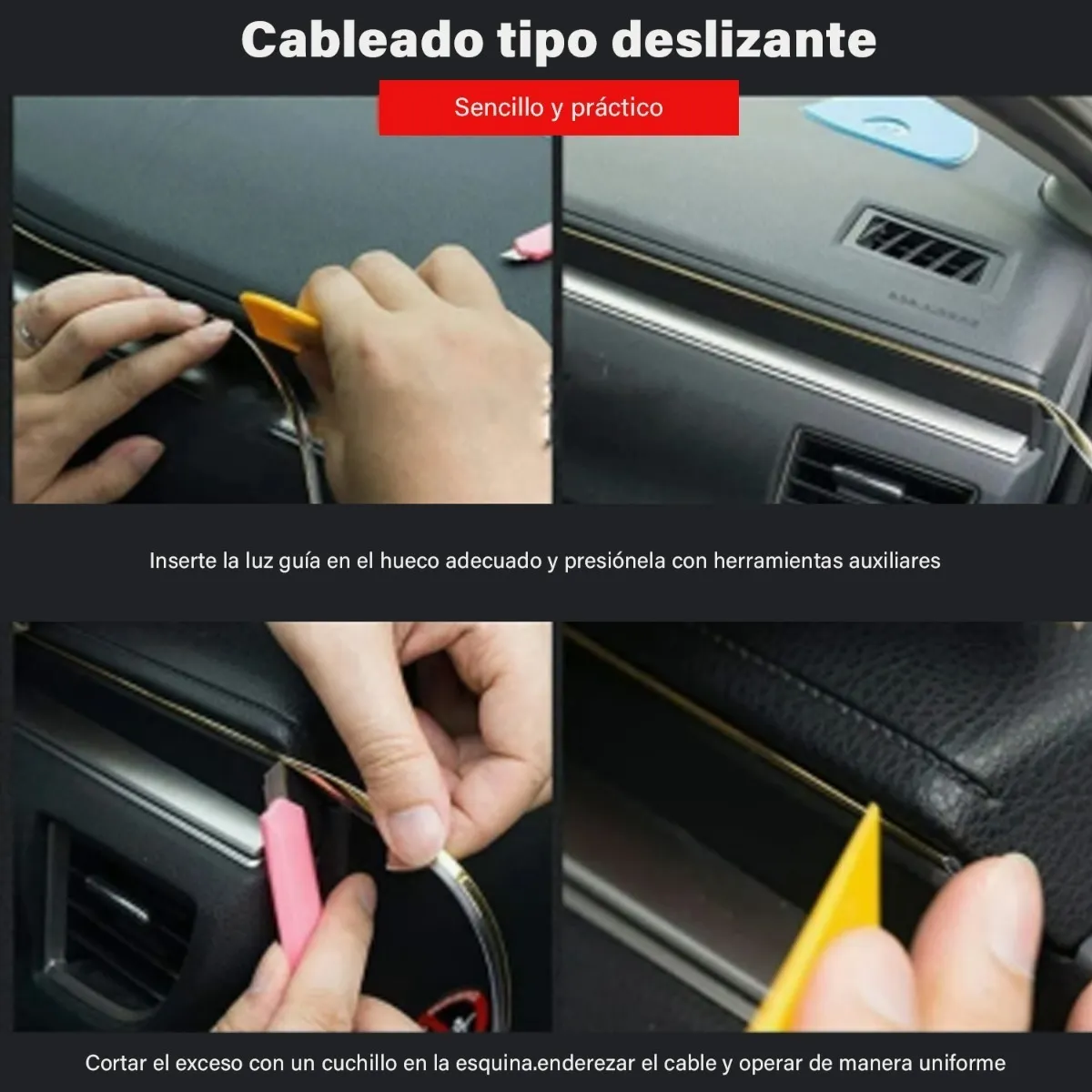 3m Luminoso Luz Neon Luces Led Para Autos Usb Interface Azul