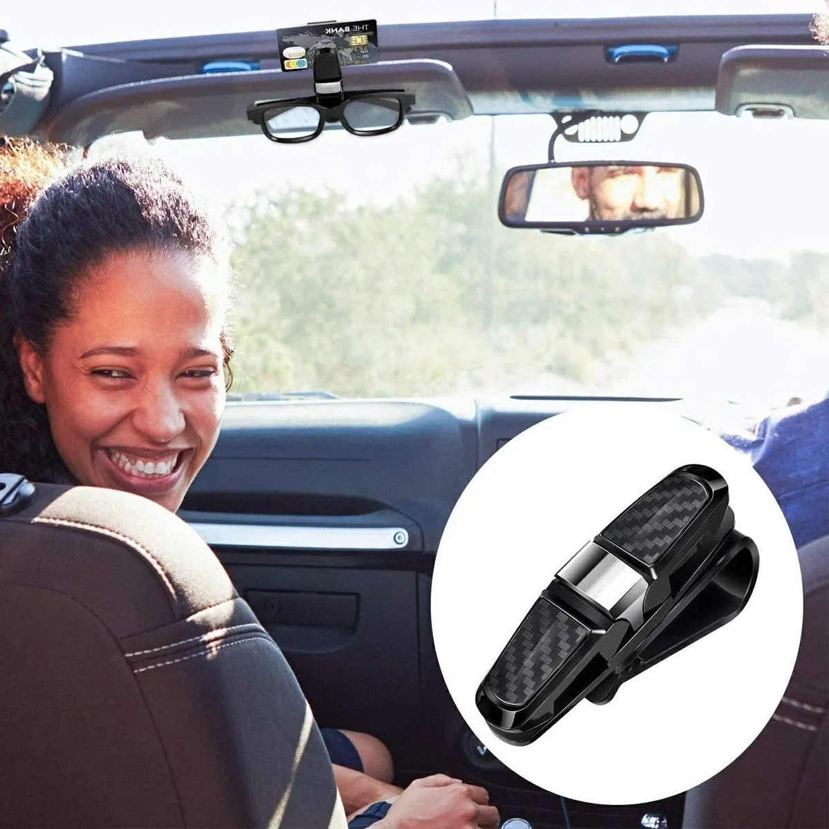 Set Clip Porta Lentes Para Visera De Automóvil