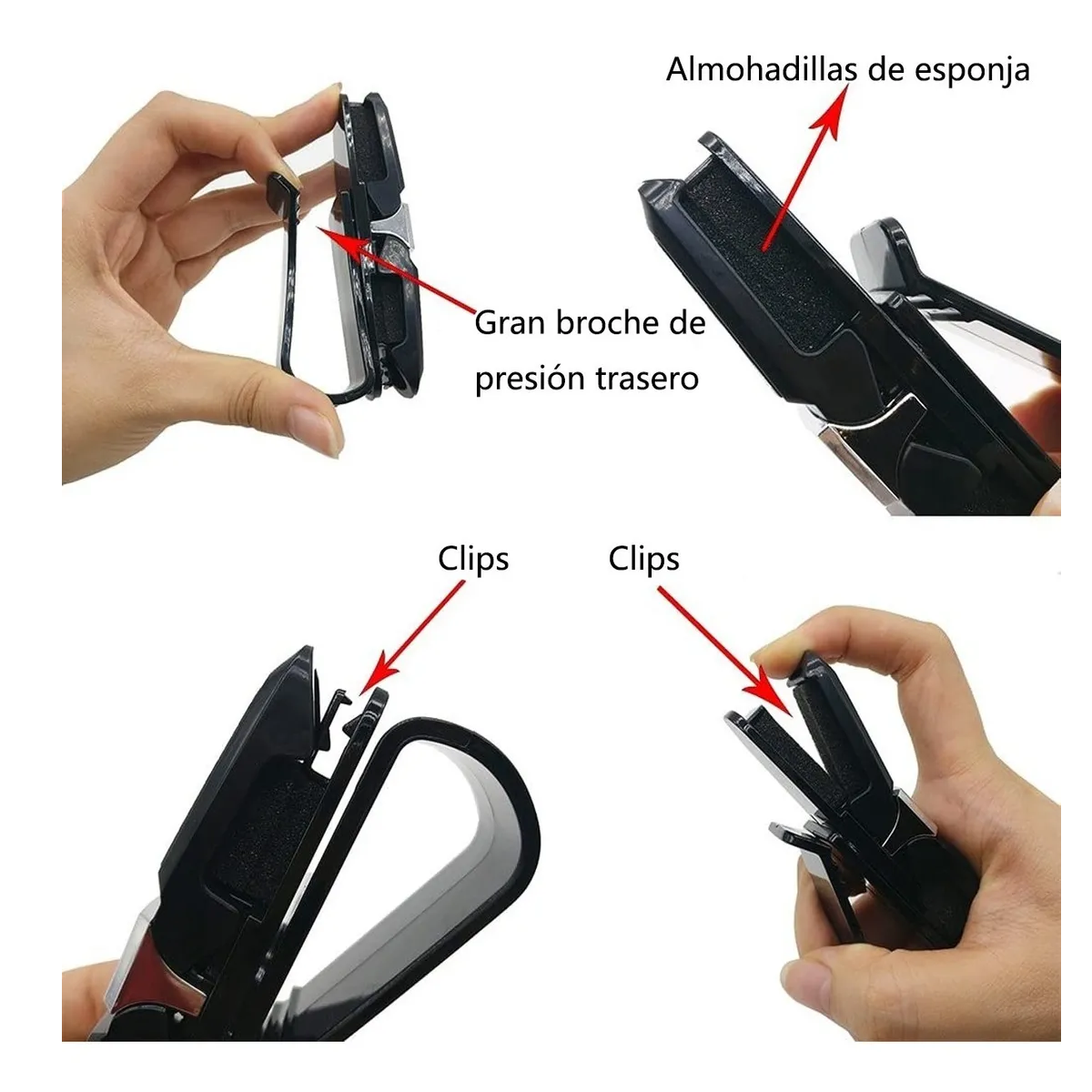 Set Clip Porta Lentes Para Visera De Automóvil