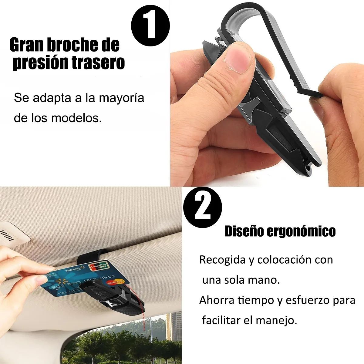 Set Clip Porta Lentes Para Visera De Automóvil