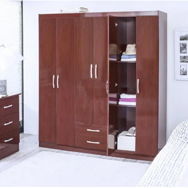 Closet de 6 Puertas y 2 Cajones en Melamina Home Collection-Café