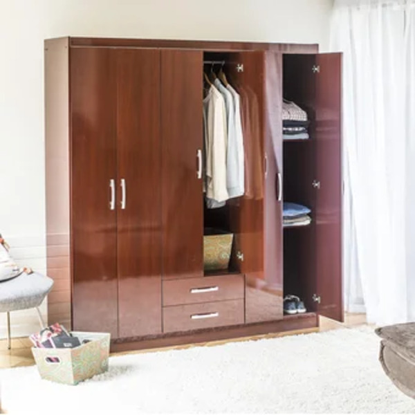 Closet de 6 Puertas y 2 Cajones en Melamina Home Collection-Café
