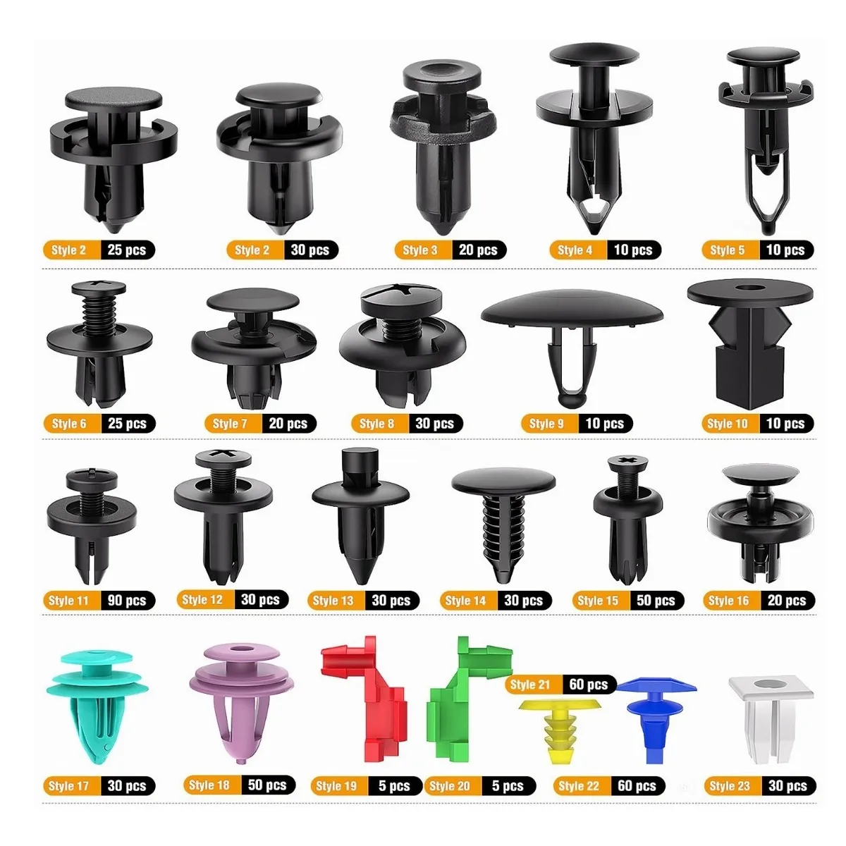 Kit De Remaches Y Clips De Plástico Para Auto 725 Piezas