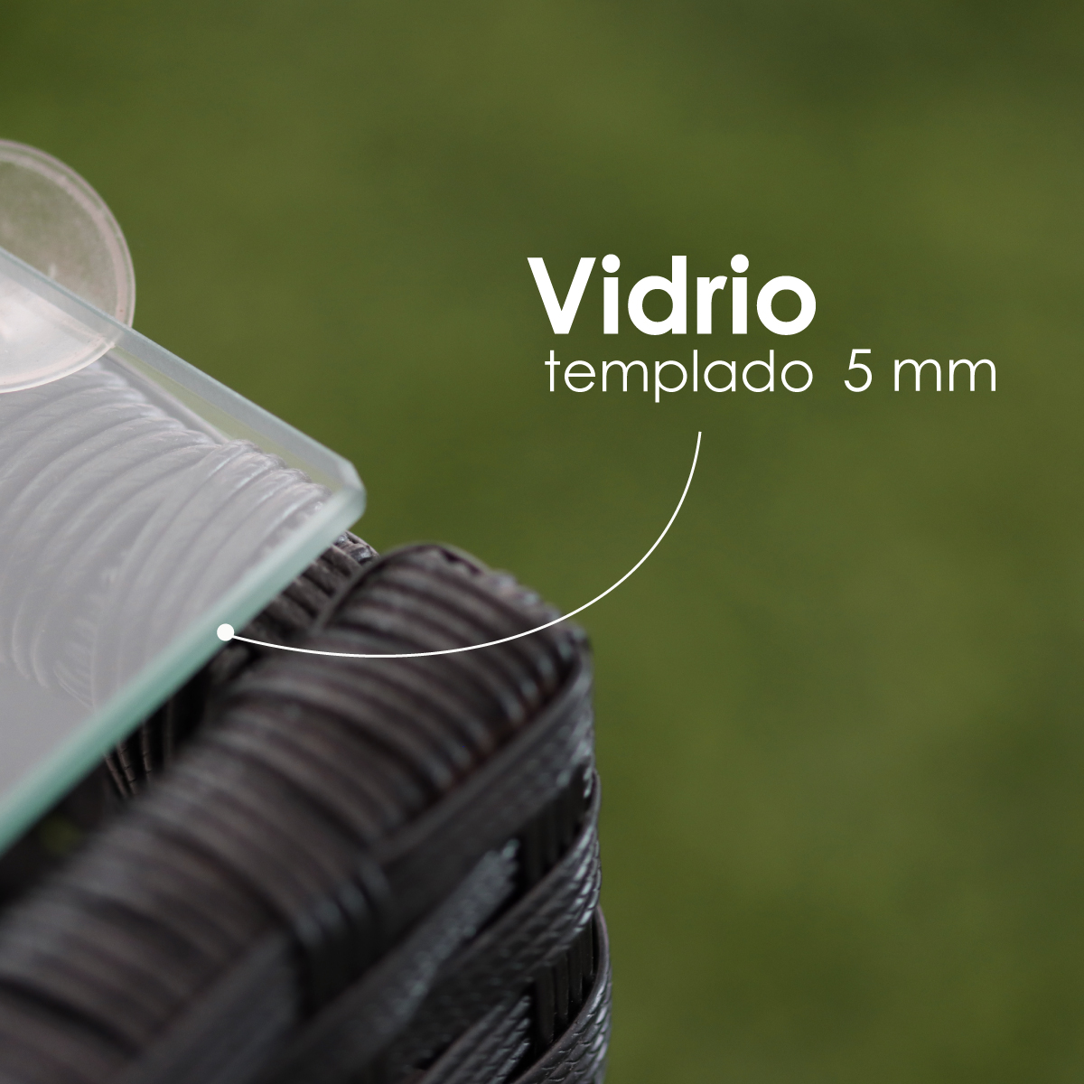 Juego de sala para jardín 3 sofas + 1 mesa mimbre sintentico y mesa de vidrio templado