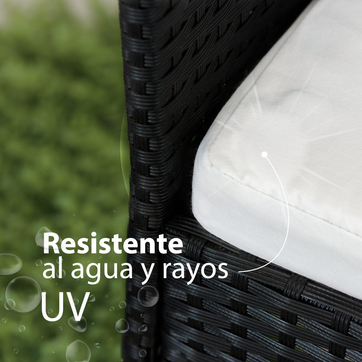 Juego de sala para jardín 3 sofas + 1 mesa mimbre sintentico y mesa de vidrio templado