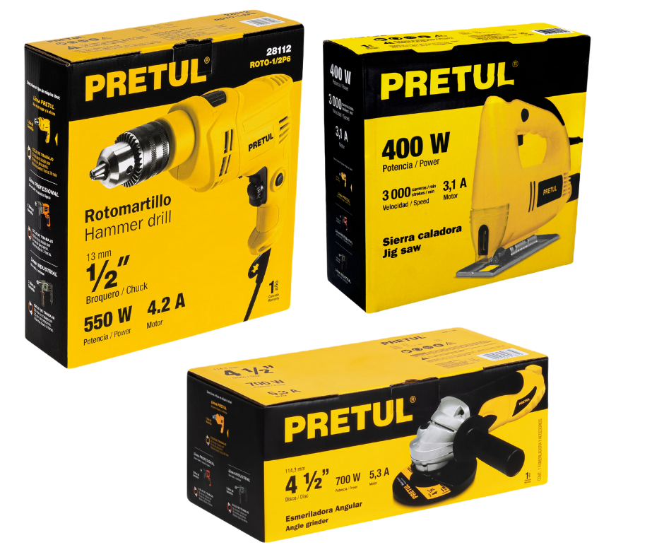 Combo de 3 herramientas alambricas Pretul