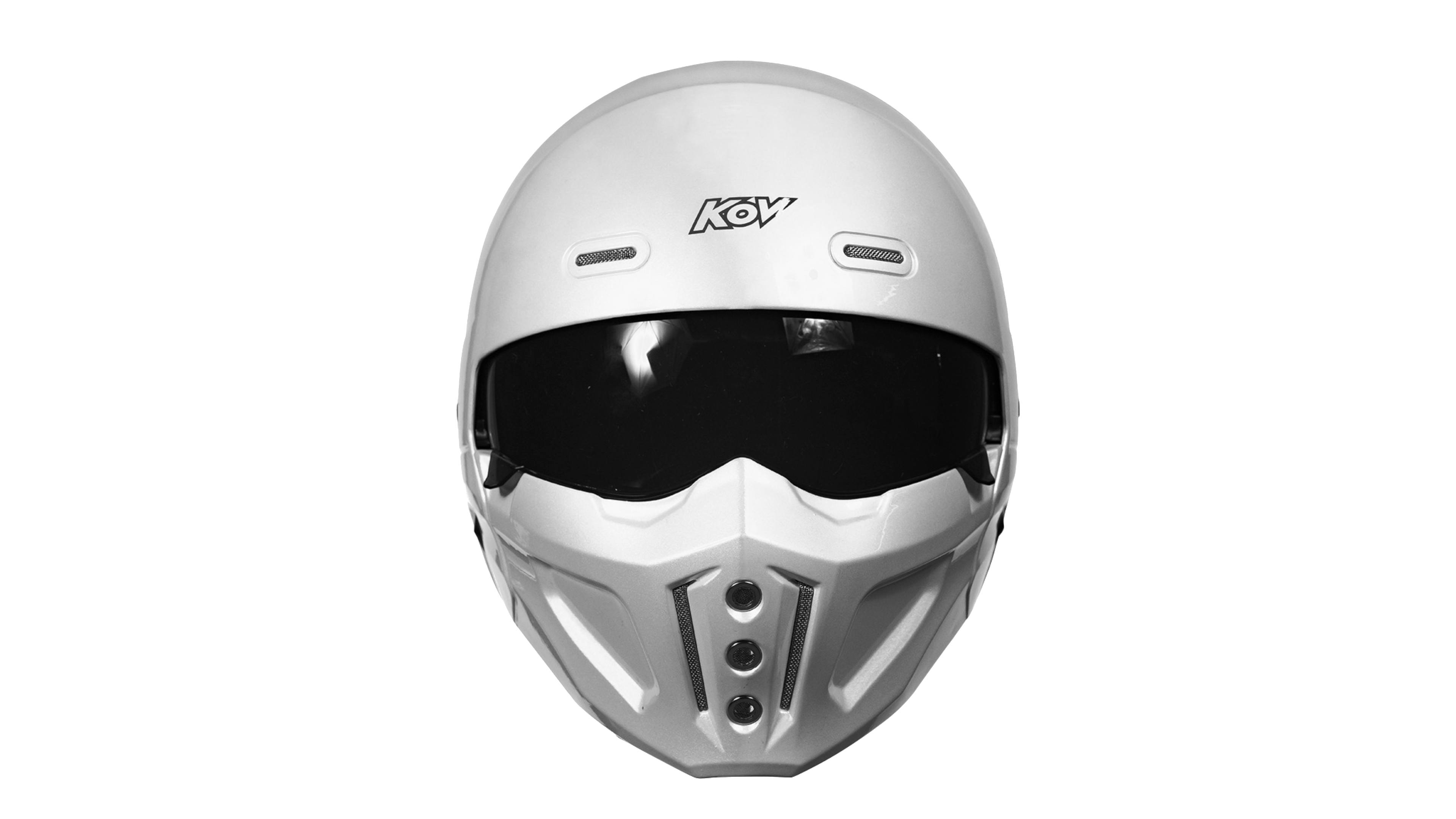 CASCO KOV SPECTRUM BLANCO BRILLANTE MODULAR PARA MOTO CERTIFICADO DOT 