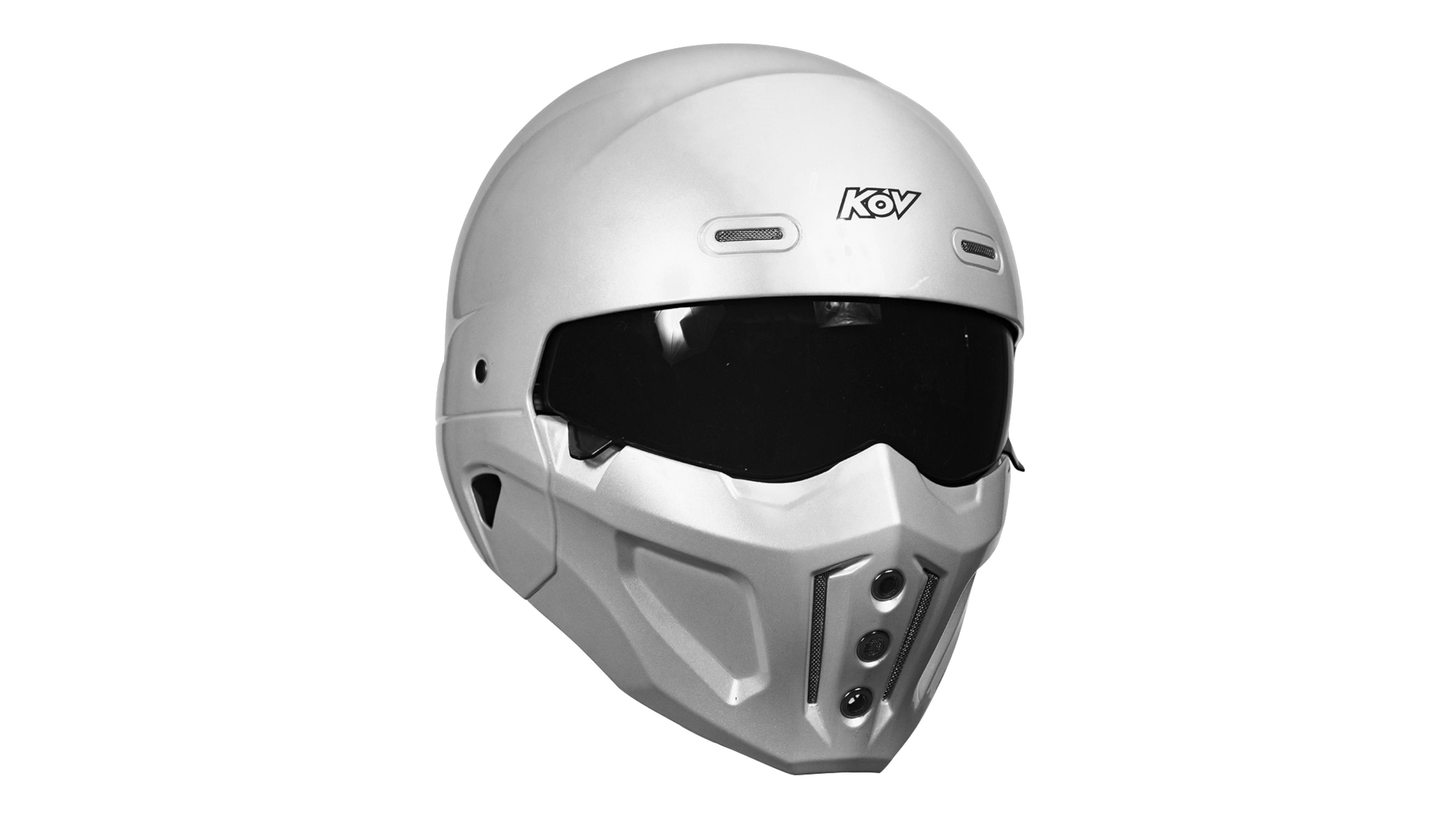 CASCO KOV SPECTRUM BLANCO BRILLANTE MODULAR PARA MOTO CERTIFICADO DOT 