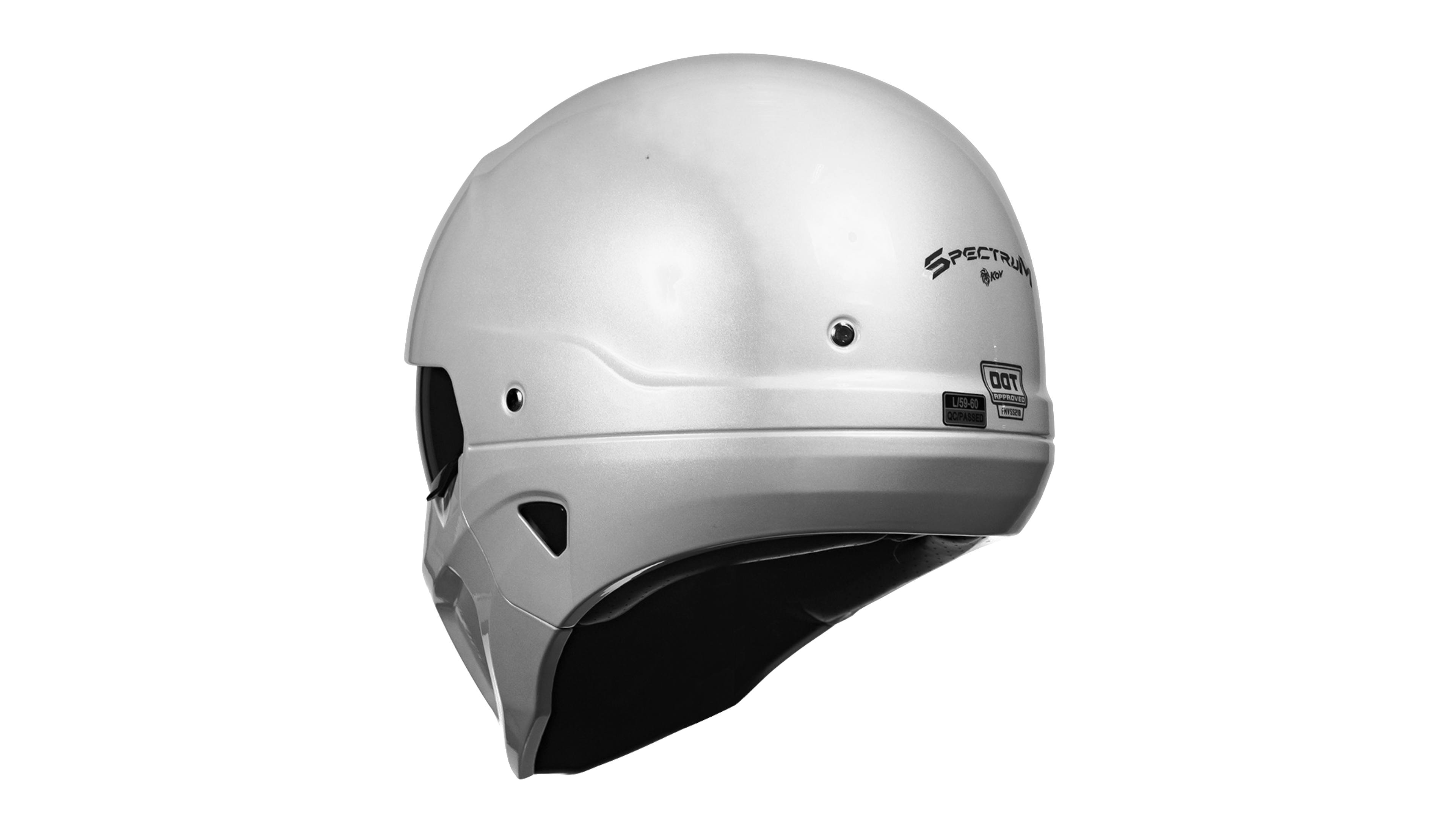 CASCO KOV SPECTRUM BLANCO BRILLANTE MODULAR PARA MOTO CERTIFICADO DOT 