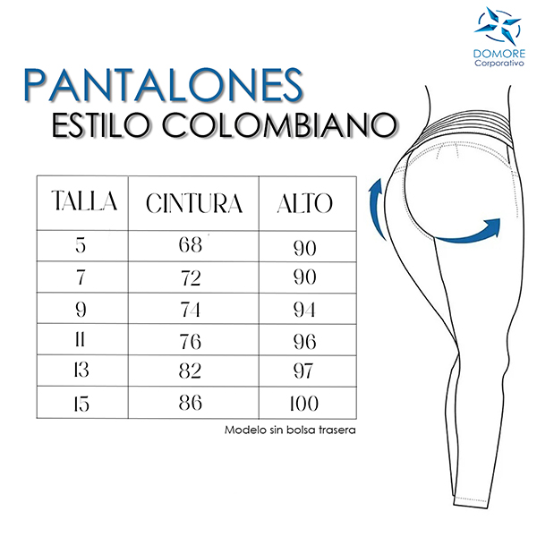 Pantalón de Mezclilla corte Colombiano Push Up