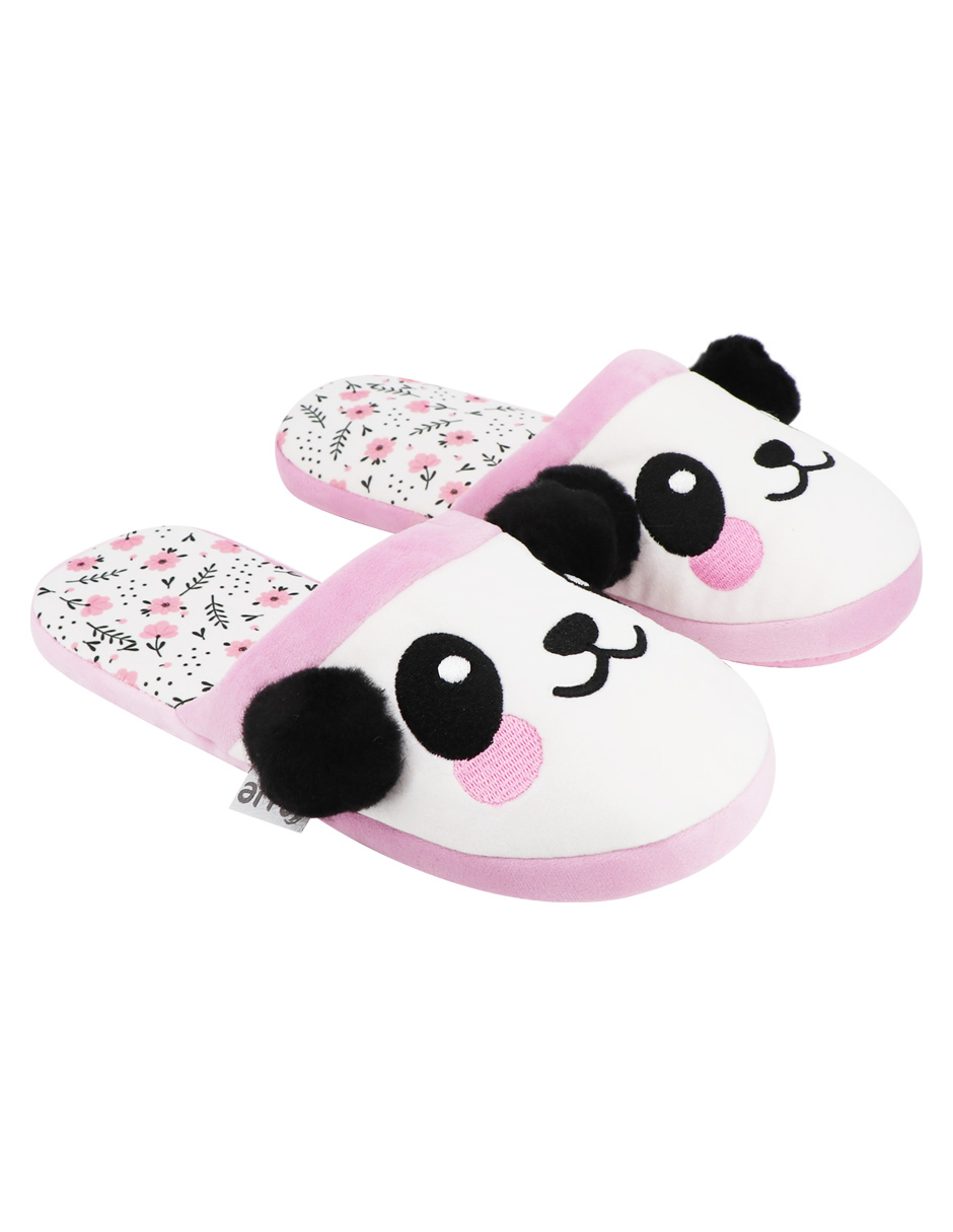 Pantuflas Panda Antiderrapantes Para Dama