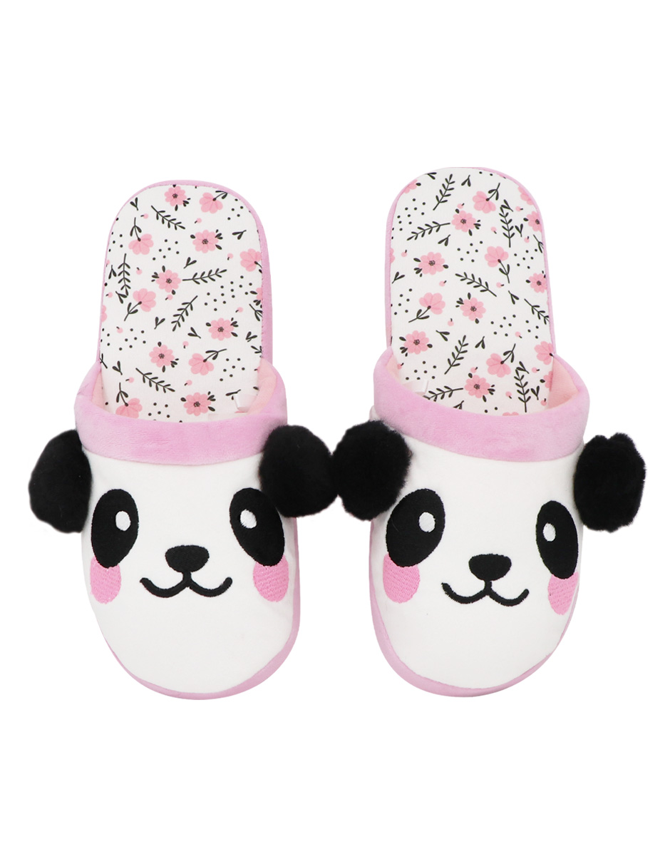 Pantuflas Panda Antiderrapantes Para Dama