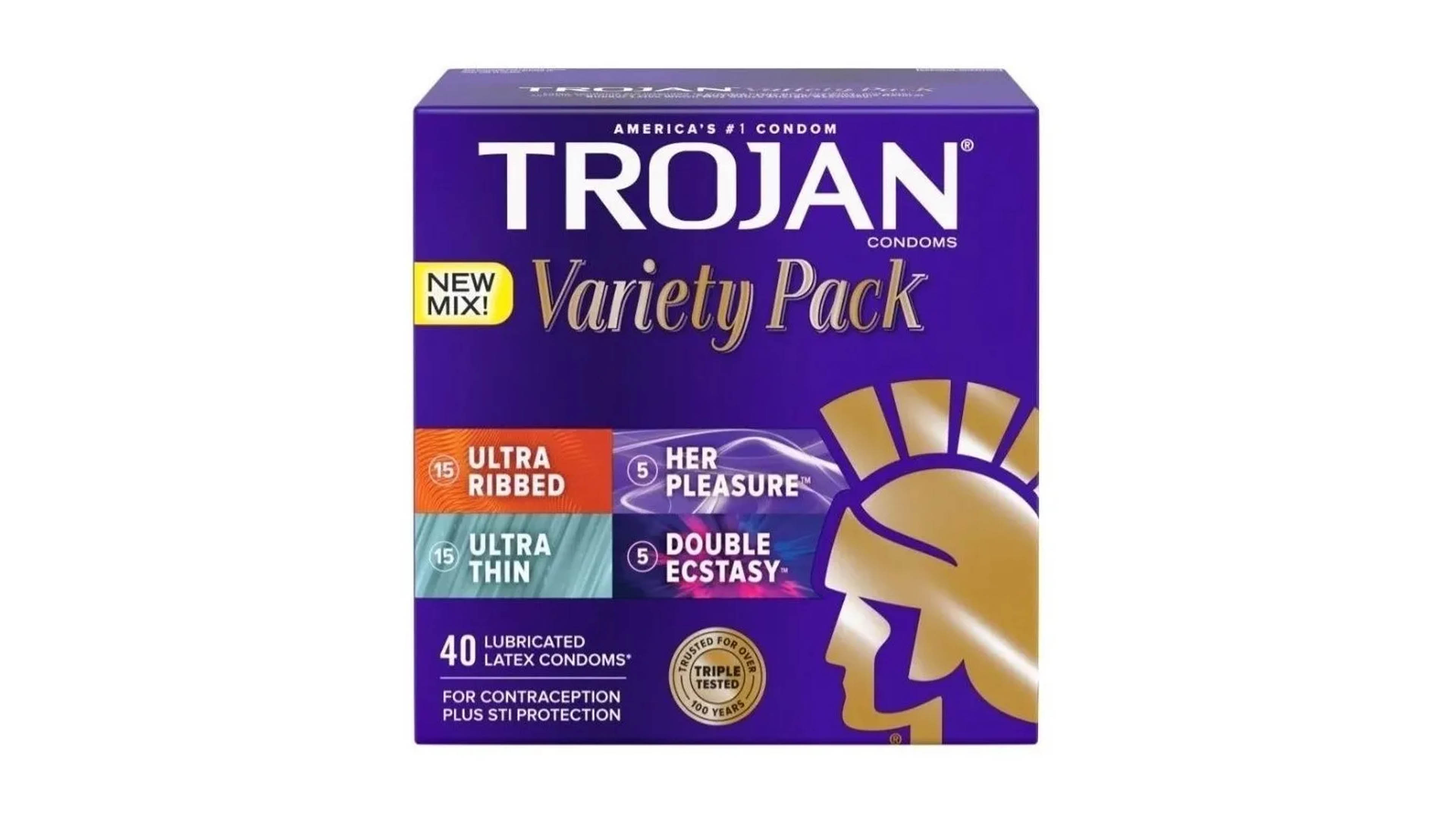 Condones Trojan Lubricado Para Hombre 40 Pz Texturizados