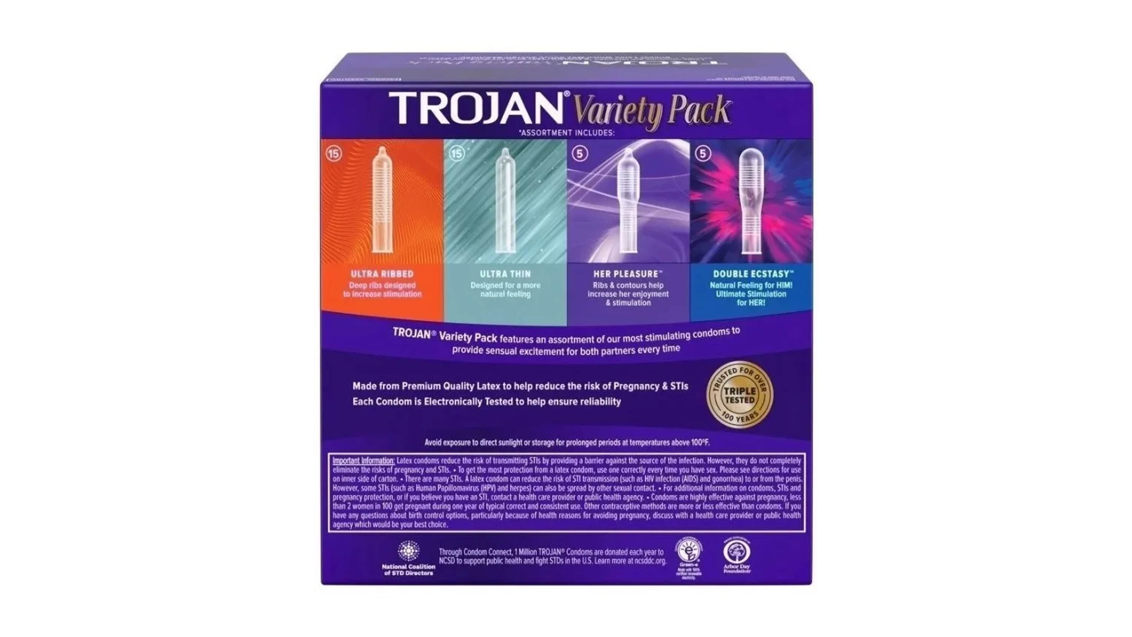 Condones Trojan Lubricado Para Hombre 40 Pz Texturizados