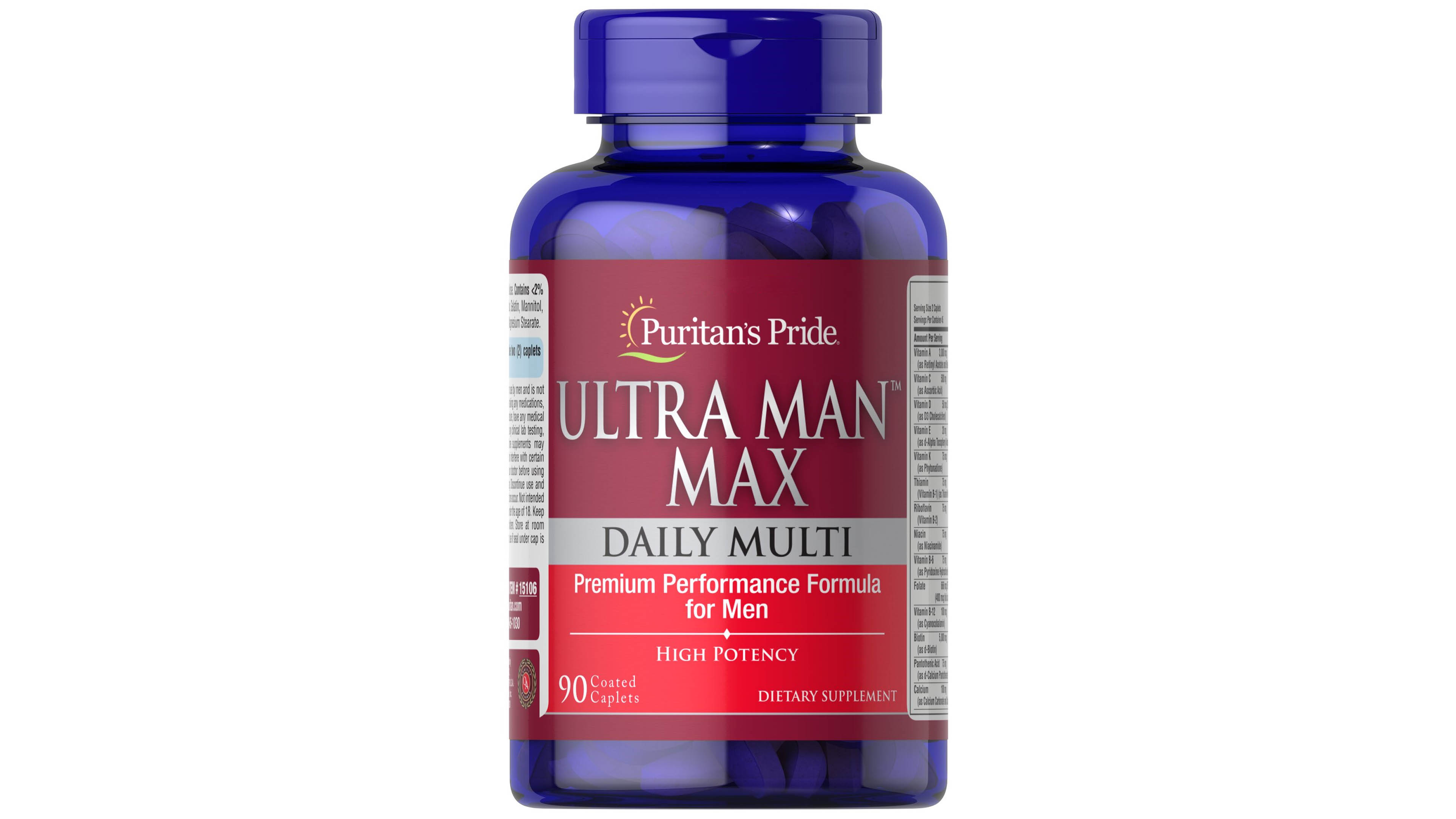 Ultra Man Max Puritans Pride Multivitaminico Hombre Vitaminas Premium 90 Tabletas