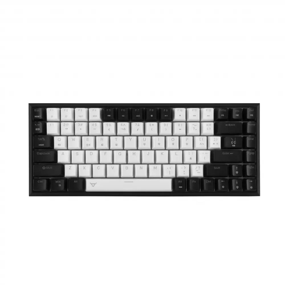 Teclado Gamer Batauro Boskar Mecánico 75% Switch Blue Bluetooth Negro