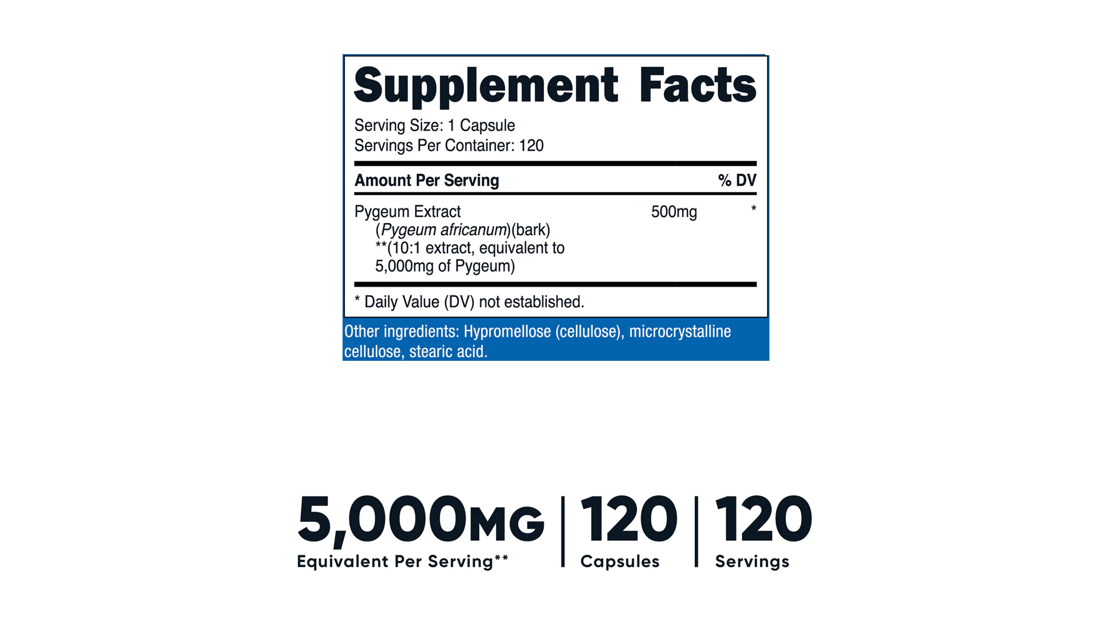 Pygeum 5000 Mg Nutricost Ciruelo Africano 120 Capsulas