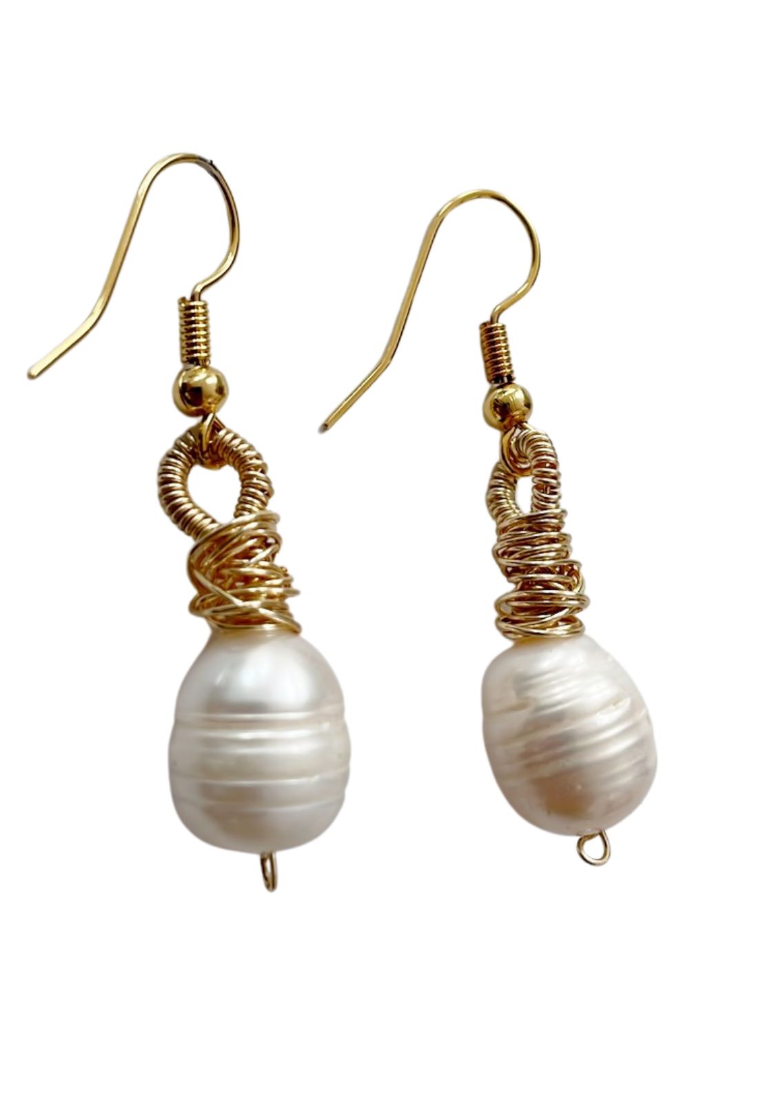 Aretes De Perlas Cultivadas  sencillos Hechos A Mano Luma