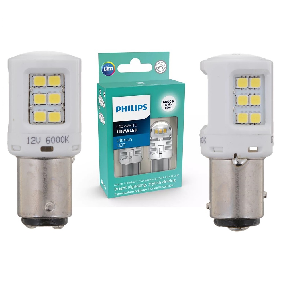 Focos Led 2 Polos Patas Disp Philips 1157, 6000k Original 2 Piezas