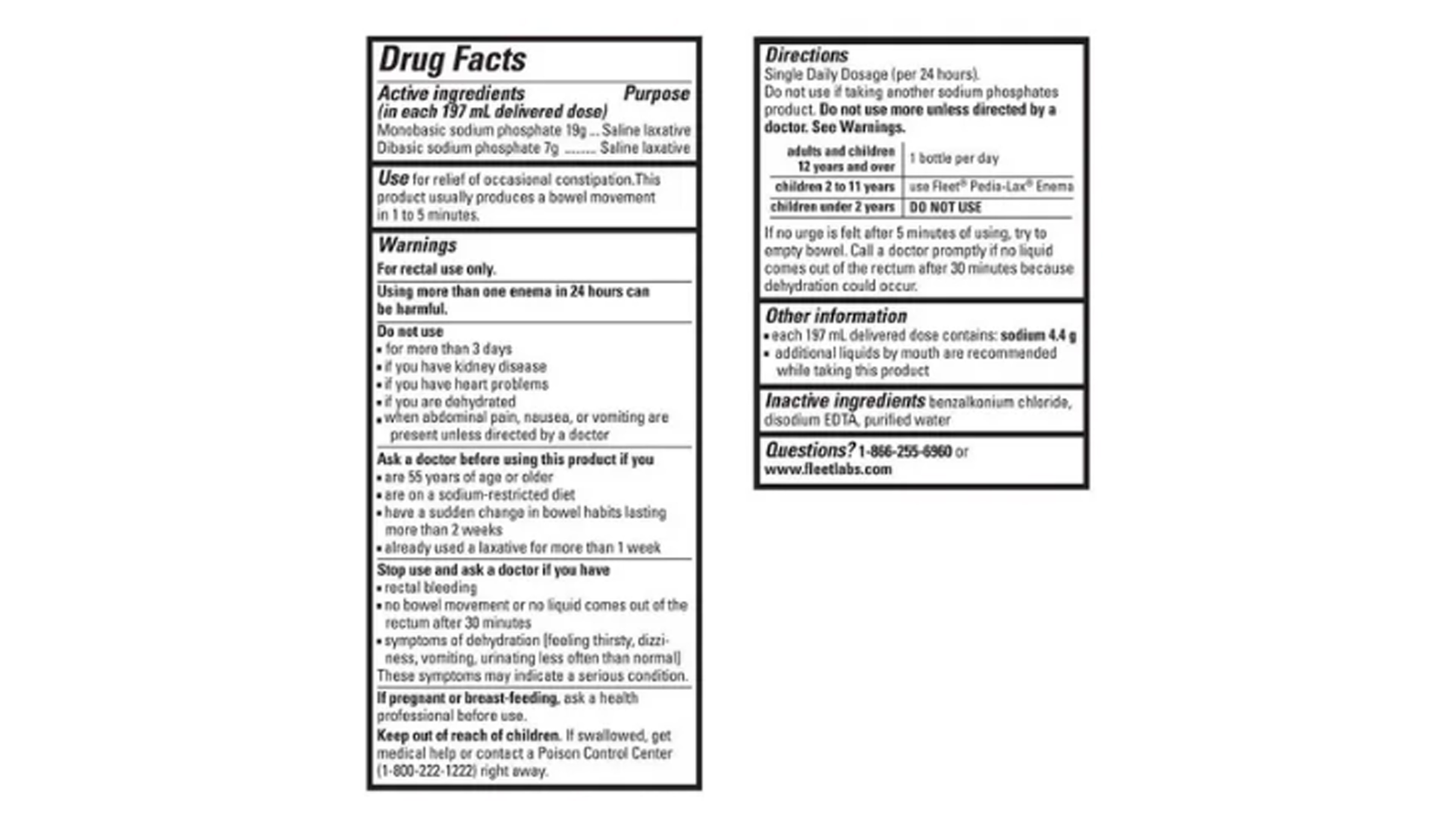 Fleet Enema 7.8 Oz 230 ml  Regular (paquete De 1) Salino Saline Enema