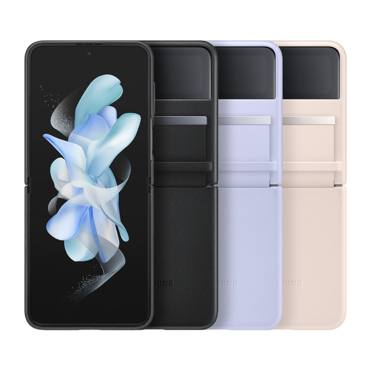 Funda de Piel Samsung Original Flap Leather Cover para Z Flip 4 Color Negro