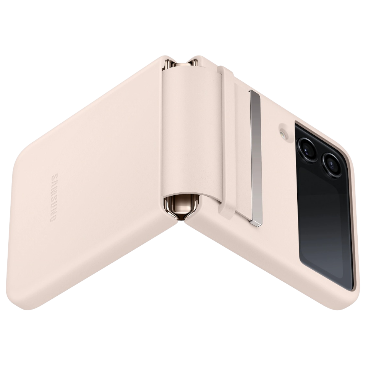 Funda de Piel Samsung Original Flap Leather Cover para Z Flip 4 Color Durazno