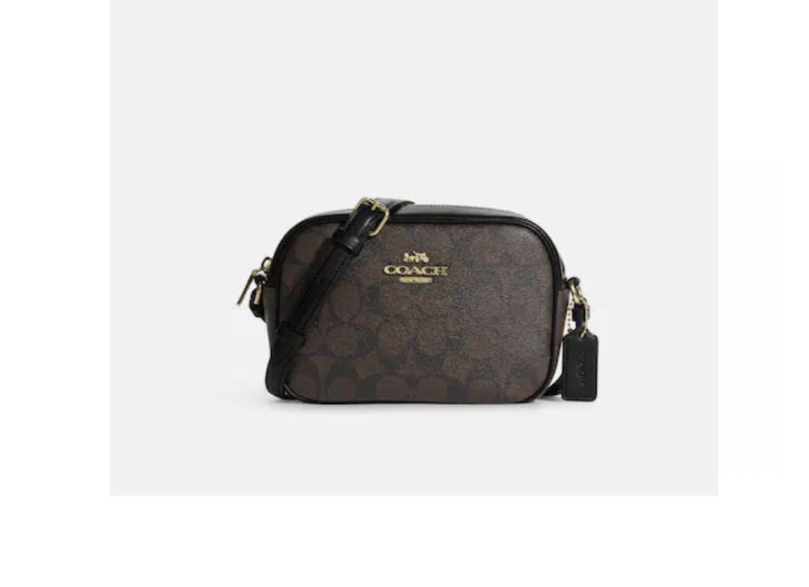 Bolsa Coach Crossbody color café con negro