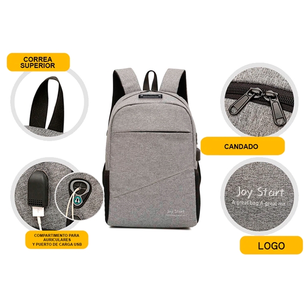 Mochila Antirrobo Incluye Bolsa De Hombro Y Cable Usb