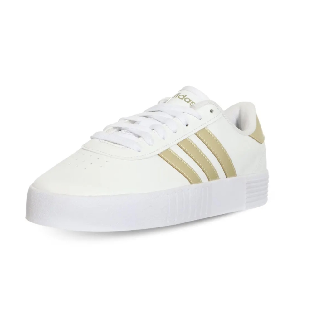 Tenis Adidas Court Bold Blanco Dorado Mujer GY8583