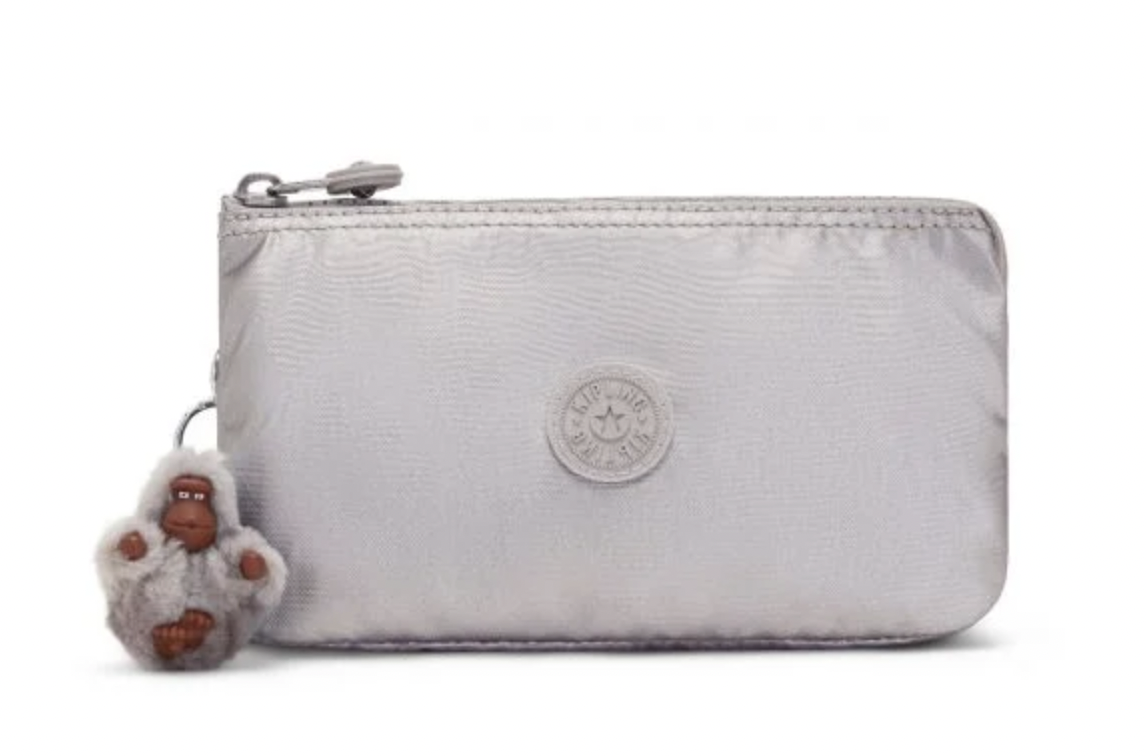 Cosmetiquera Kipling color plateada