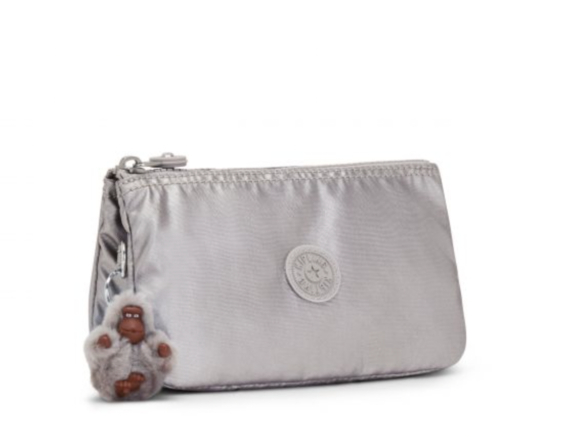 Cosmetiquera Kipling color plateada