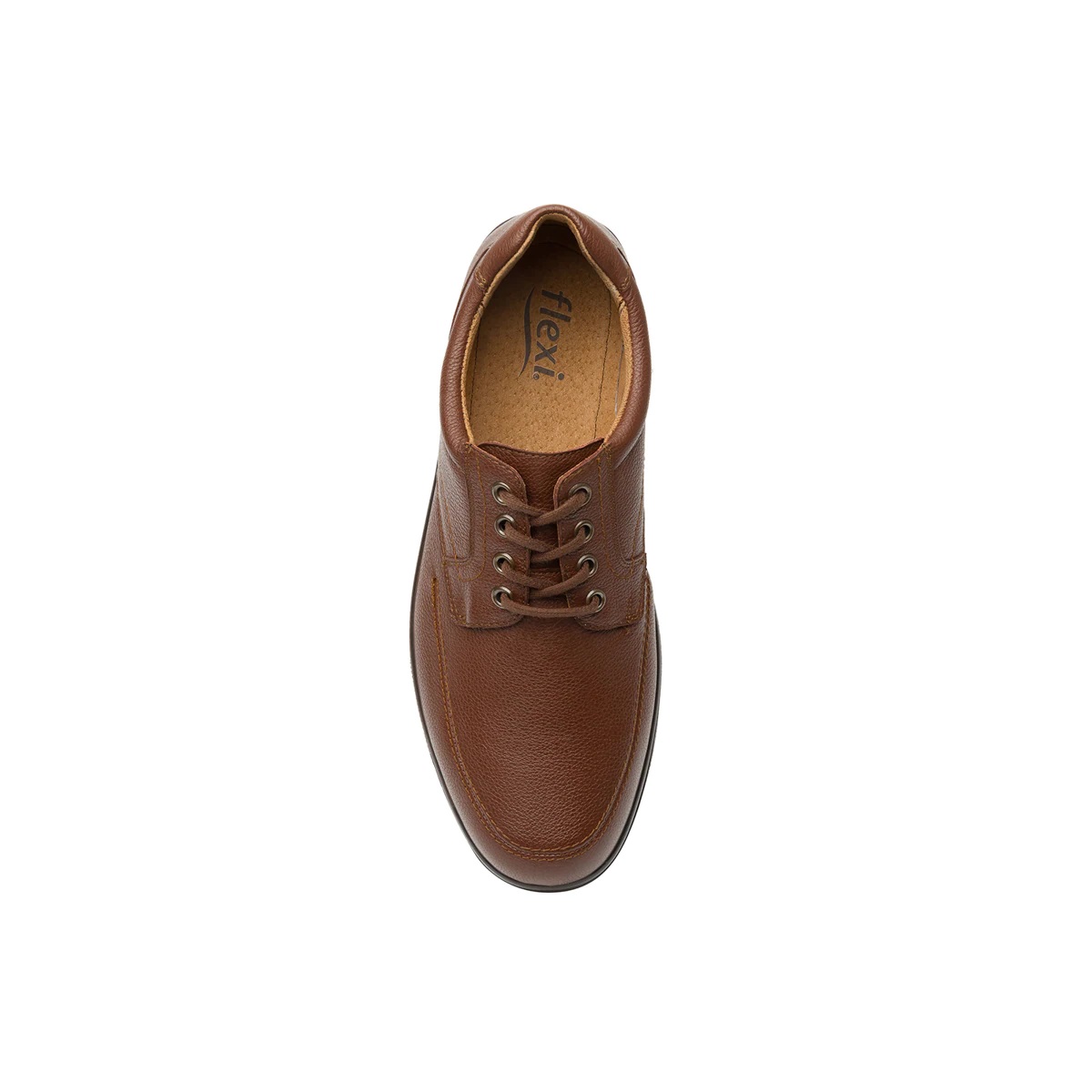 Zapato Hombre Derby Plain Toe Flexi Marcel 91607 De Piel Café Diseño Liso