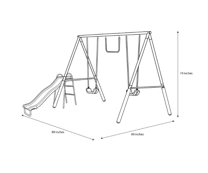 Juego Para Niños, Set De 2 Columpios Trapecio Y Resbaladilla Sport Power