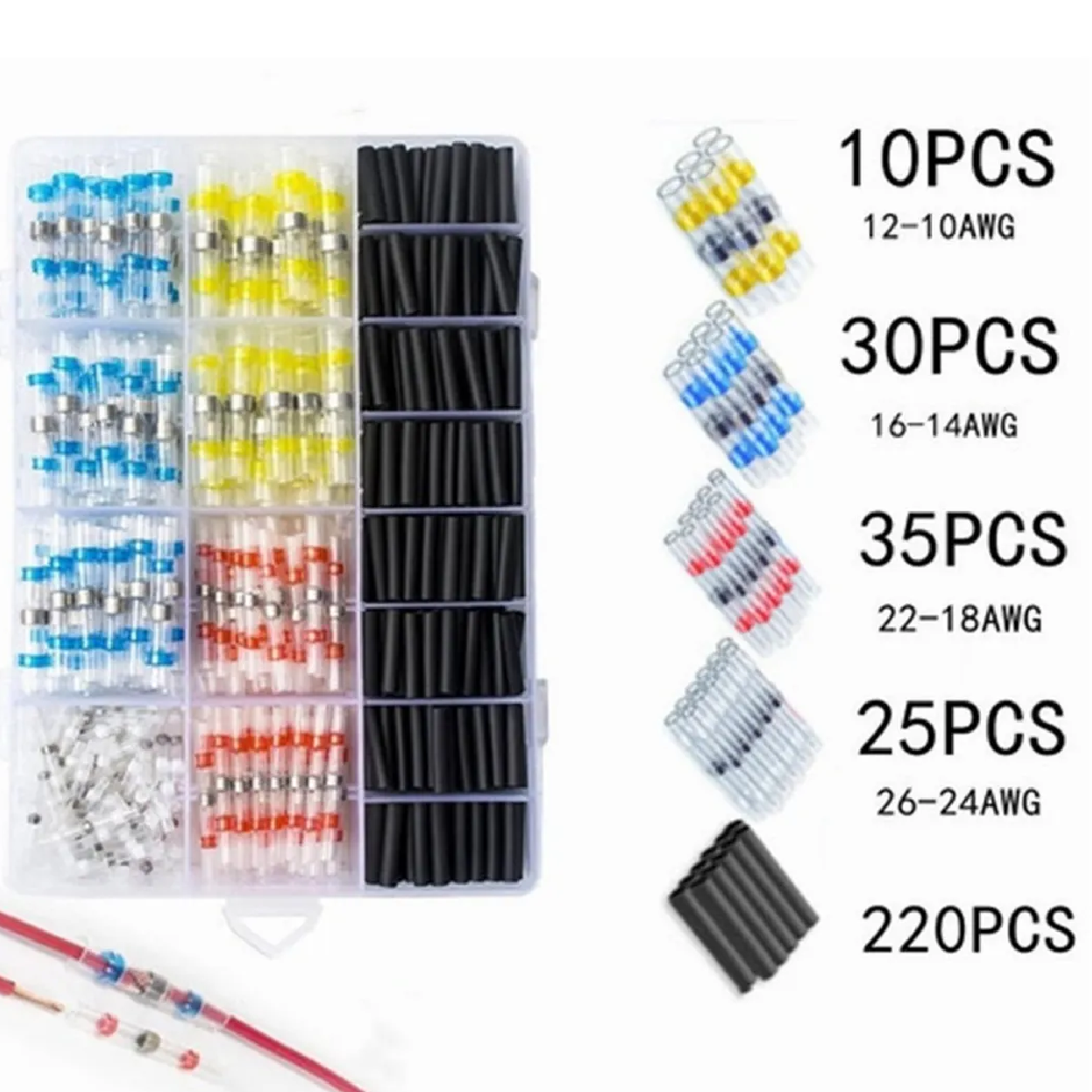 Kit 300 Terminales Aisladas Conectores Para Cable Eléctrico