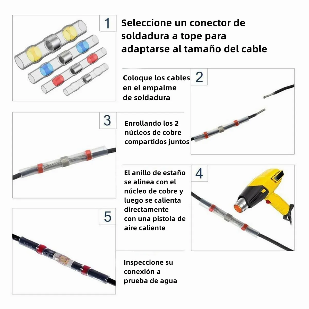 Kit 300 Terminales Aisladas Conectores Para Cable Eléctrico