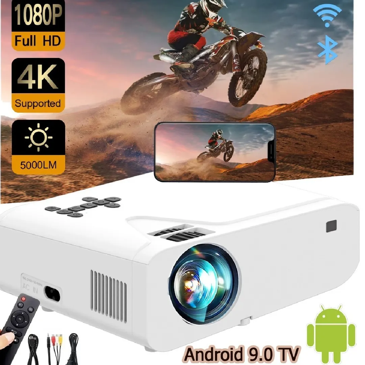 Proyector Android Portatil Wifi Mini Led Hd Bluetooth