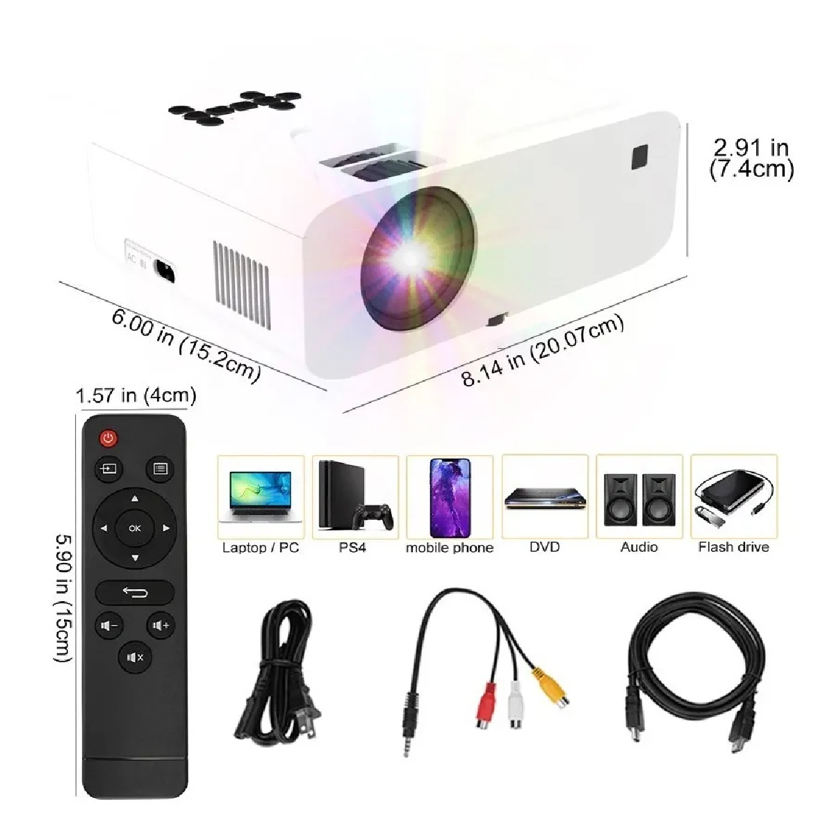 Proyector Android Portatil Wifi Mini Led Hd Bluetooth