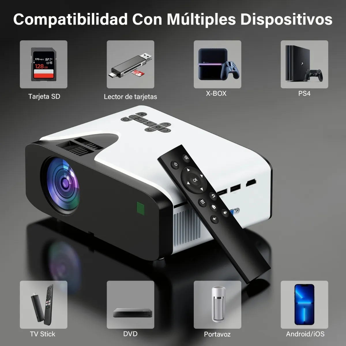 Proyector Wifi 4000lm 1080p Portatil Bluetooth Full Hd Mini