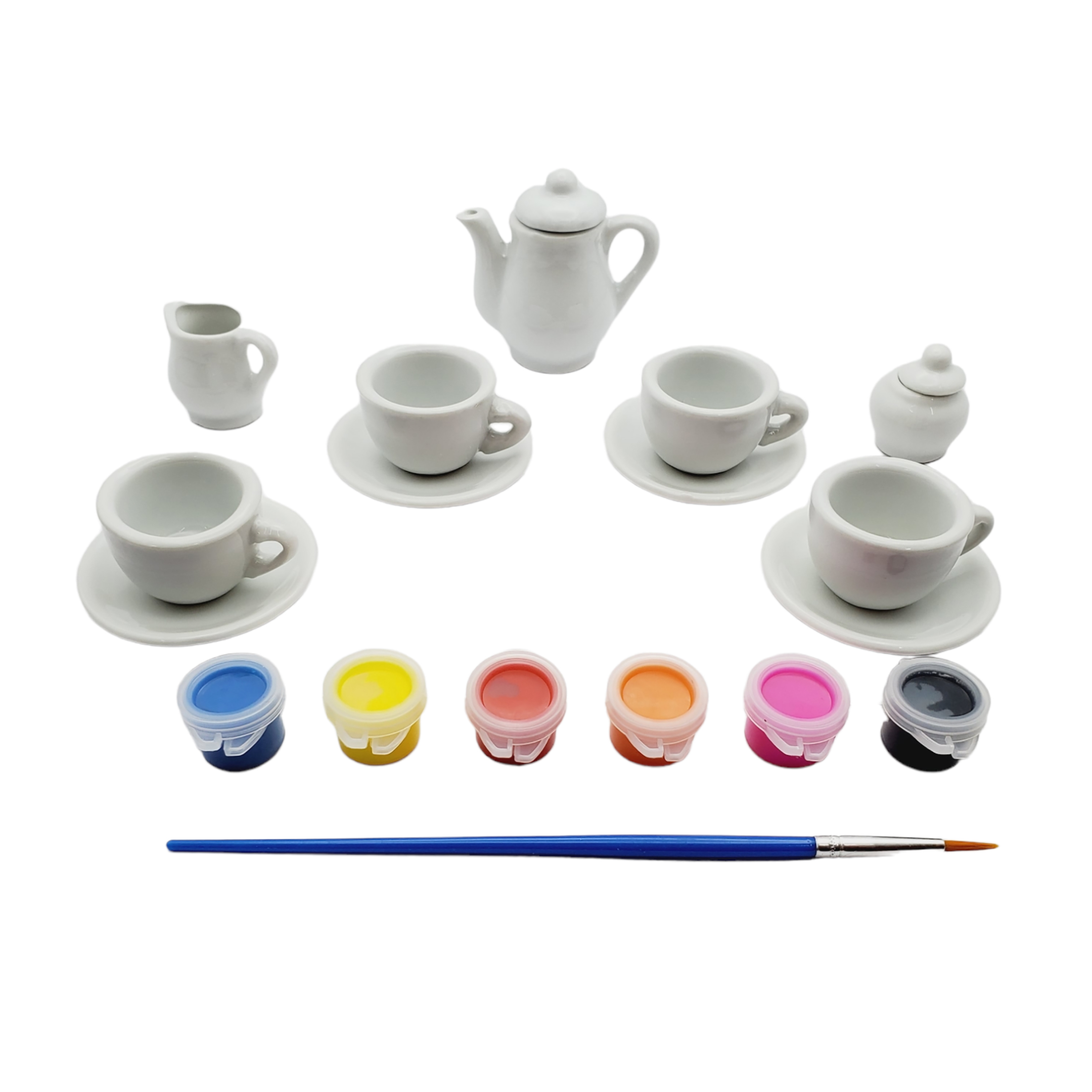 Juego De Mini Té Cerámica 15 Piezas Para Decorar