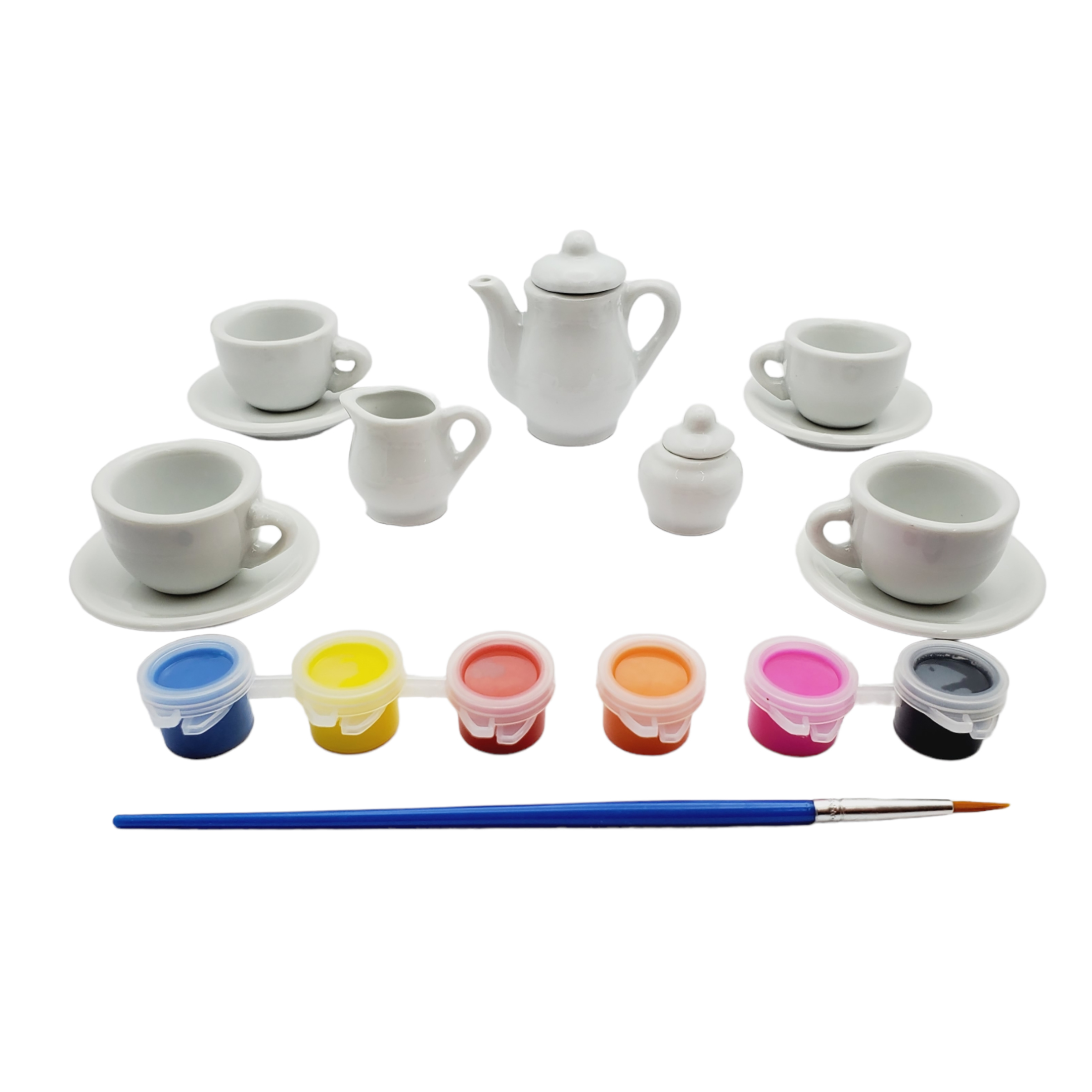 Juego De Mini Té Cerámica 15 Piezas Para Decorar