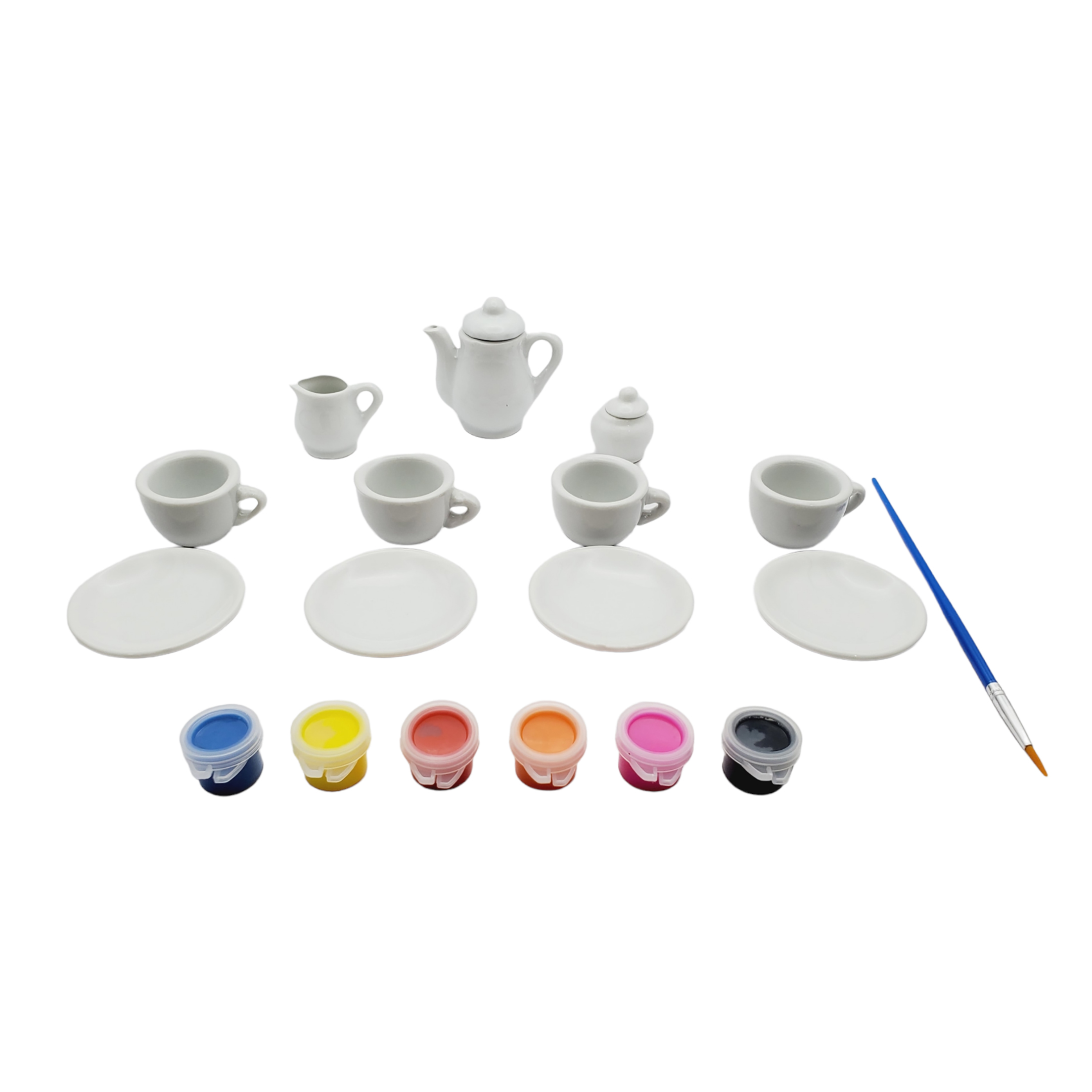 Juego De Mini Té Cerámica 15 Piezas Para Decorar