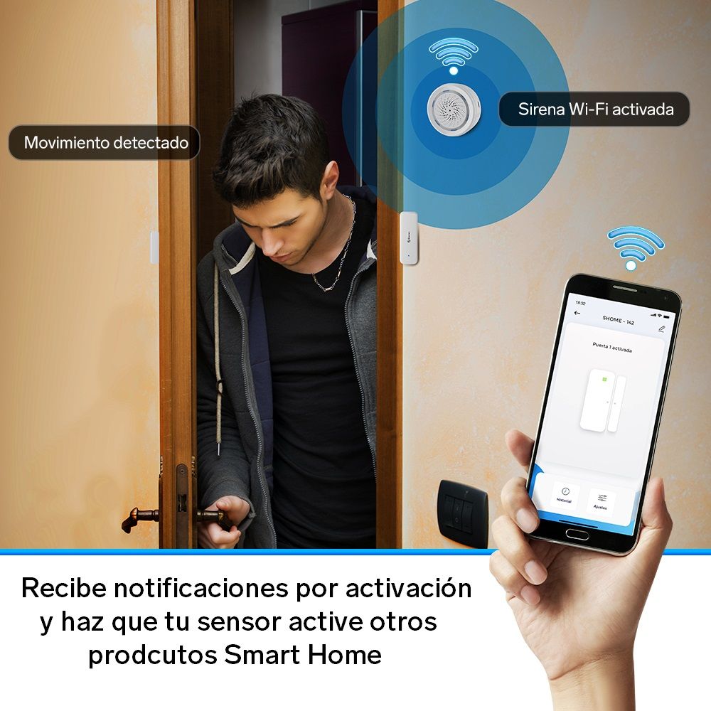 Sensor Wi-fi Detector Abertura Puerta Ventana Steren