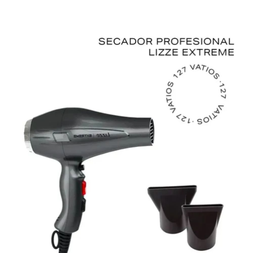 Secadora De Cabello Lizze Extreme Antiestatica Ionica 127v