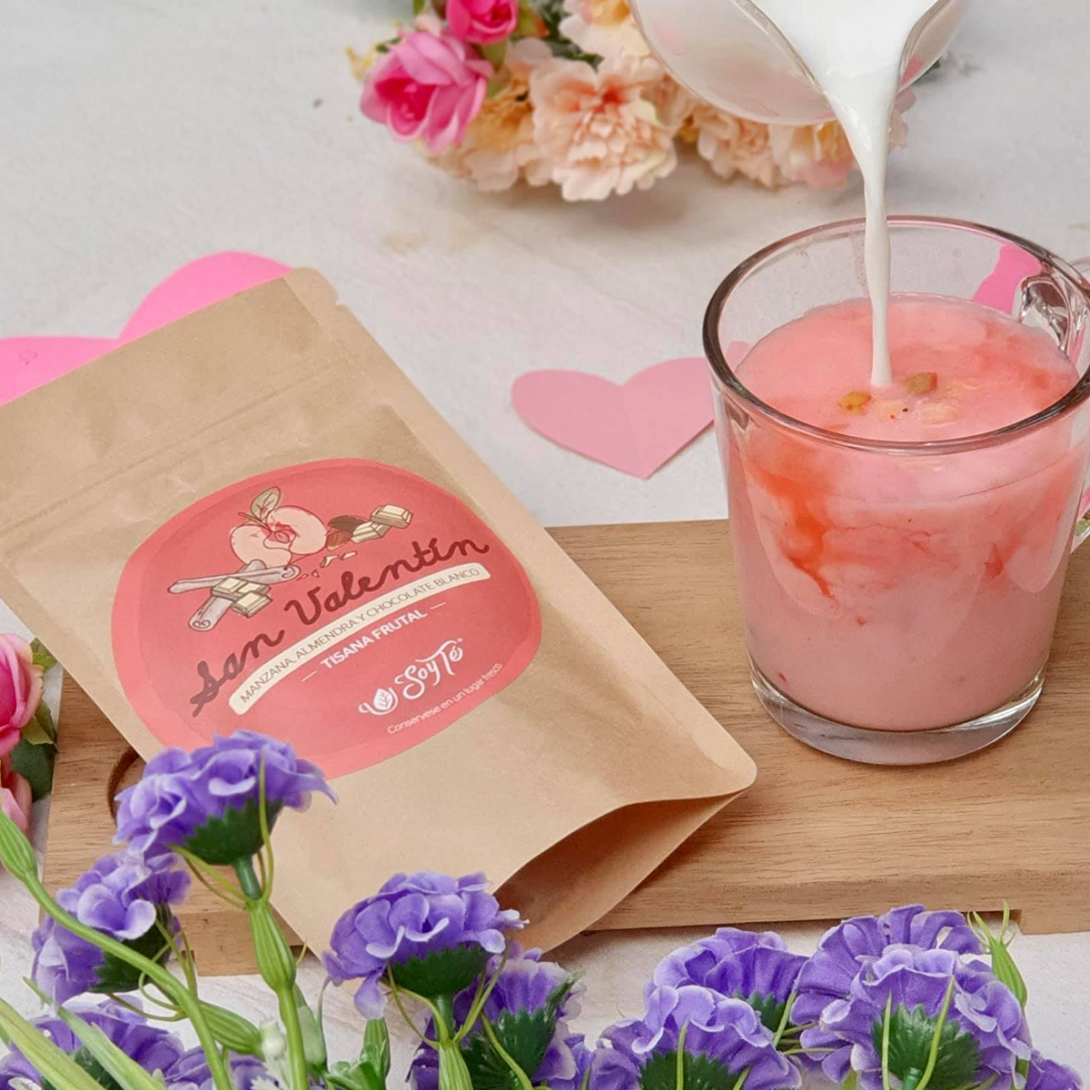 Tisana Frutal San Valentín Almendra Chocolate Blanco Soy Té
