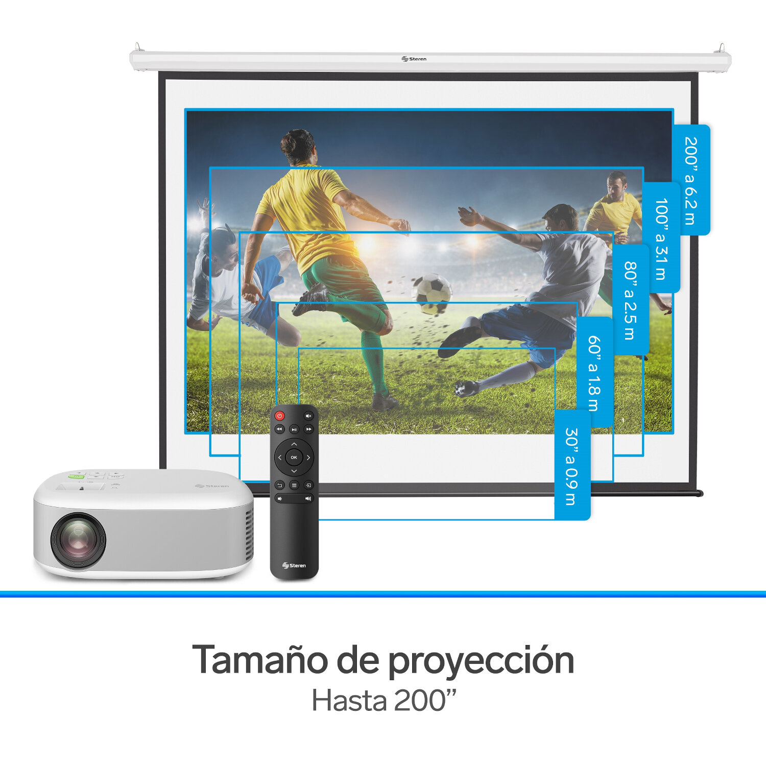 Mini proyector multimedia de 2800 lúmenes, portátil 