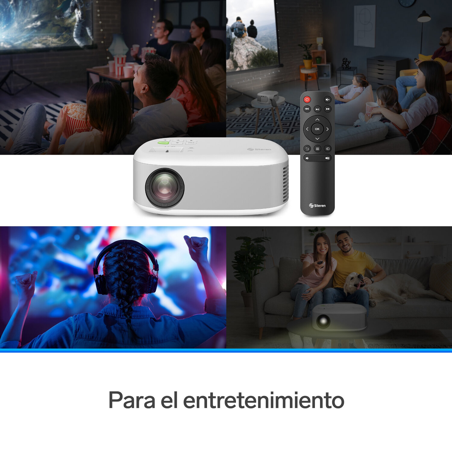 Mini proyector multimedia de 2800 lúmenes, portátil 