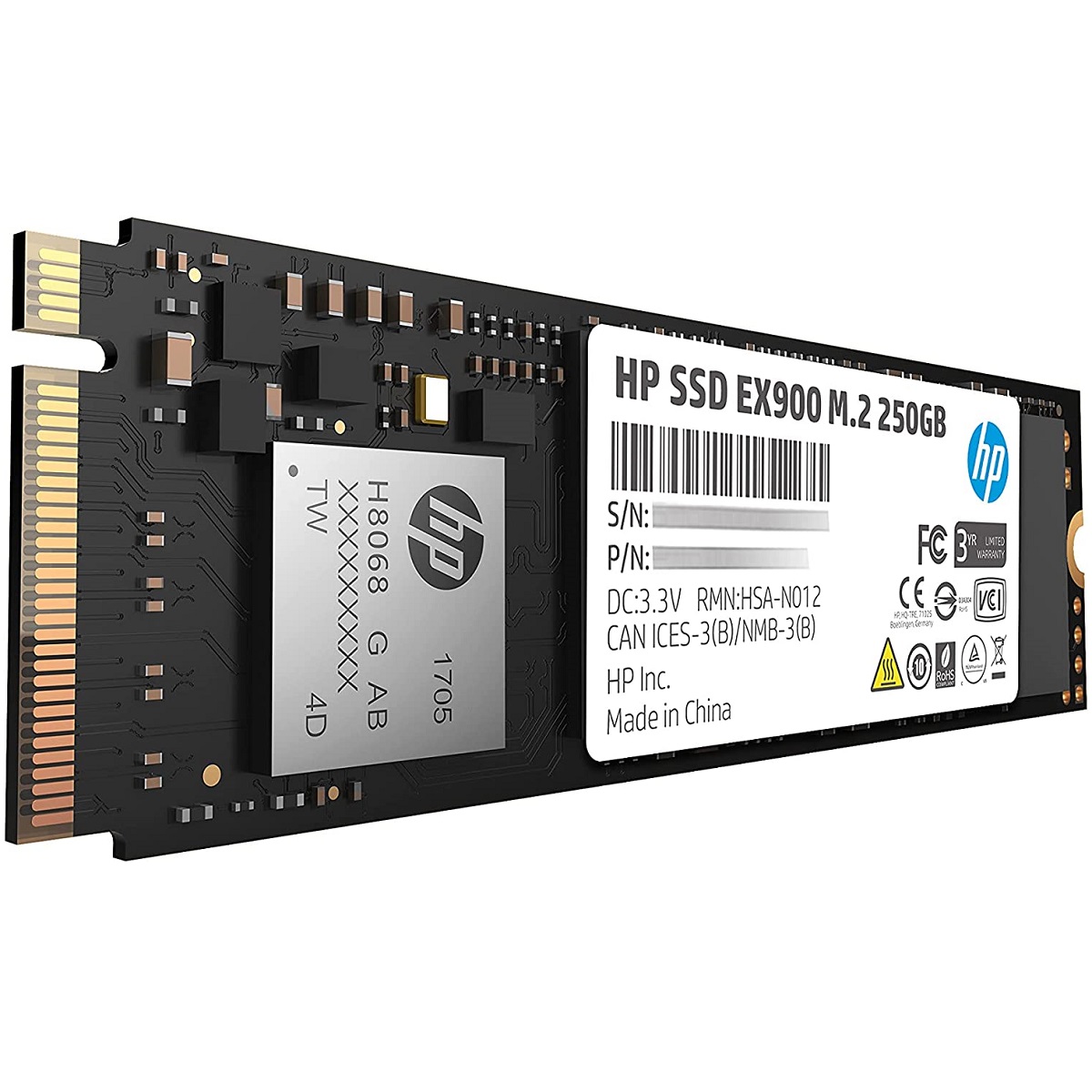 M.2 2280 SSD 250GB HP EX900 NVMe 2YY43AA#ABB