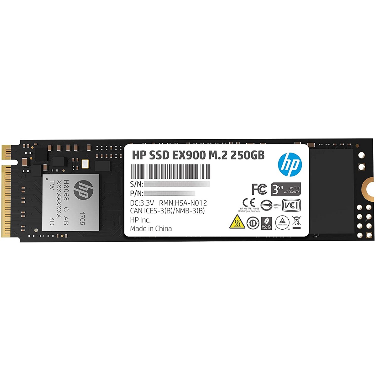 M.2 2280 SSD 250GB HP EX900 NVMe 2YY43AA#ABB