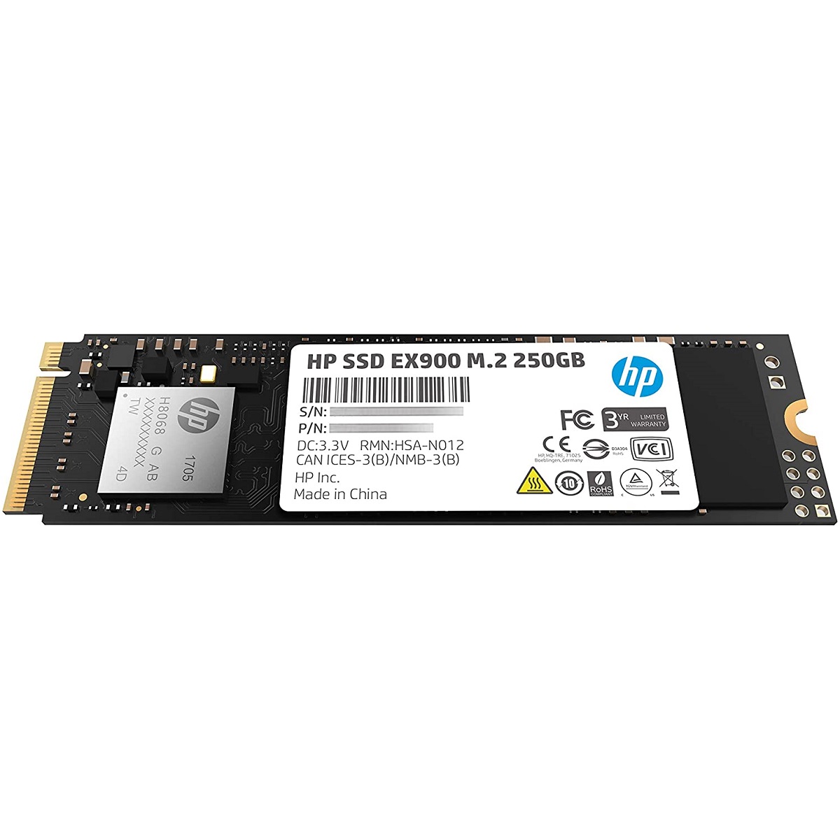 M.2 2280 SSD 250GB HP EX900 NVMe 2YY43AA#ABB