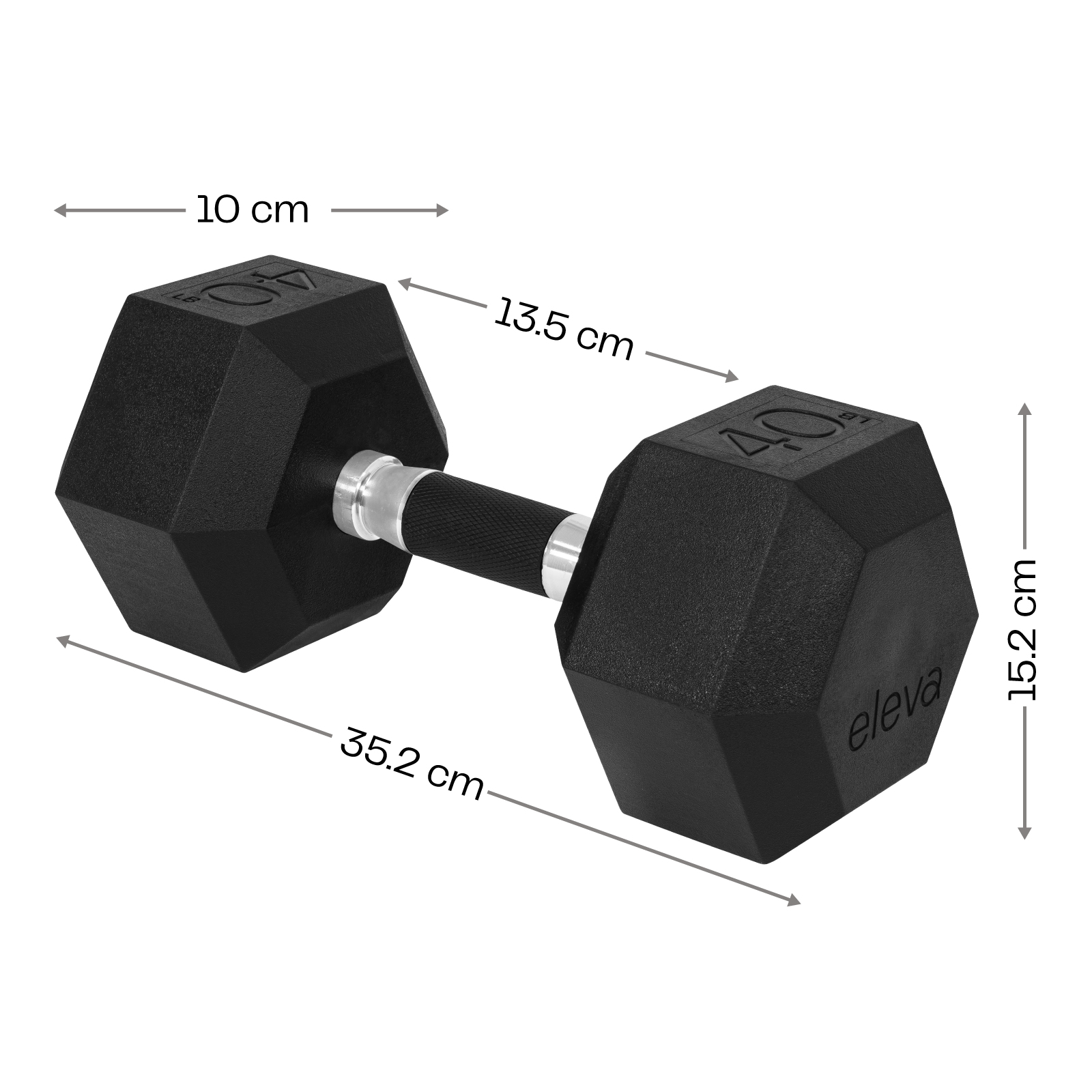 Set de Mancuernas Hexagonal 40Lb Cromada C/2 Pz